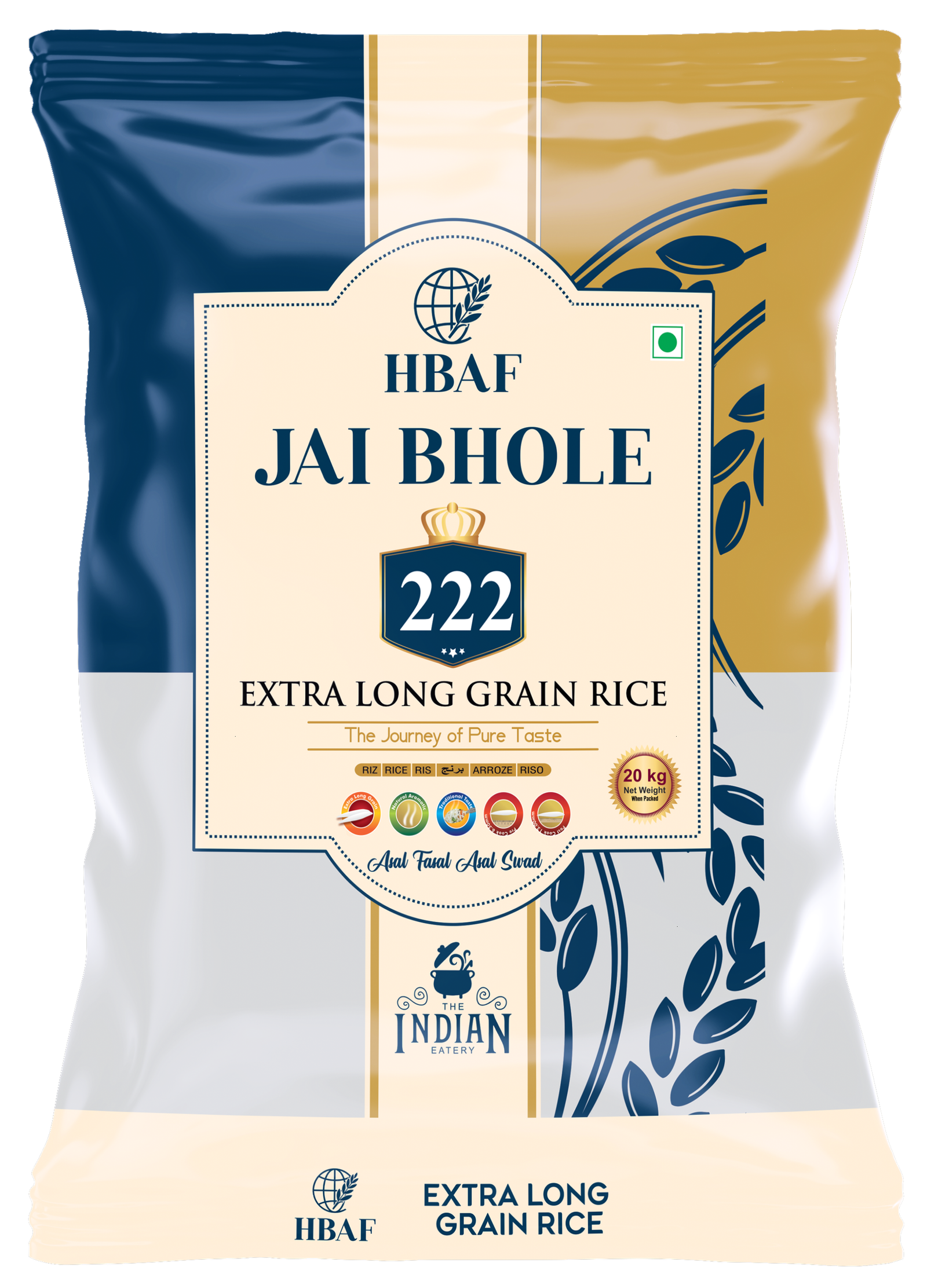 HBAF Extra long grain rice (222) for NEPAL sale only